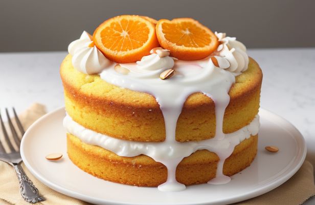 Bizcocho de Almendras y Naranja Sin Gluten con Yogur Griego