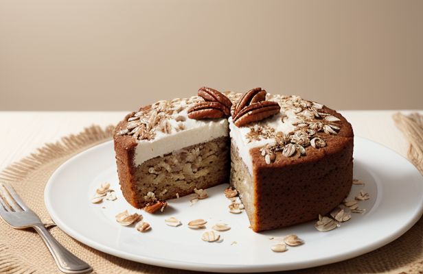 Bizcocho de Plátano y Avena con Canela y Nueces Enteras Asadas
