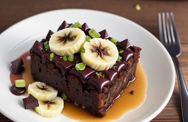 Budín de Plátano y Chocolate Negro Vegano con Toque de Jengibre Fresco