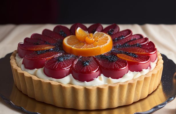 Estruendo de Mazapán y Naranja Confitada en Tarta Borgoña