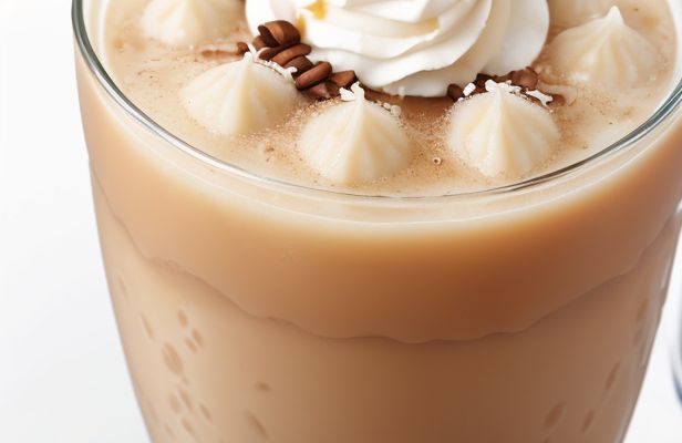Frappé de Café Helado con Leche de Coco y Extracto de Vainilla