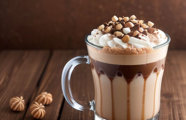 Frappé de Café Irlandés con Avellanas Tostadas y Nibs de Cacao