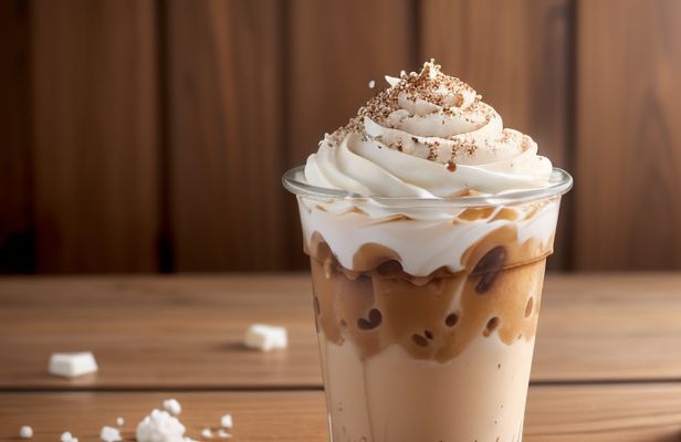 Frappé de Café y Almendras con Crema de Coco y Toque de Canela