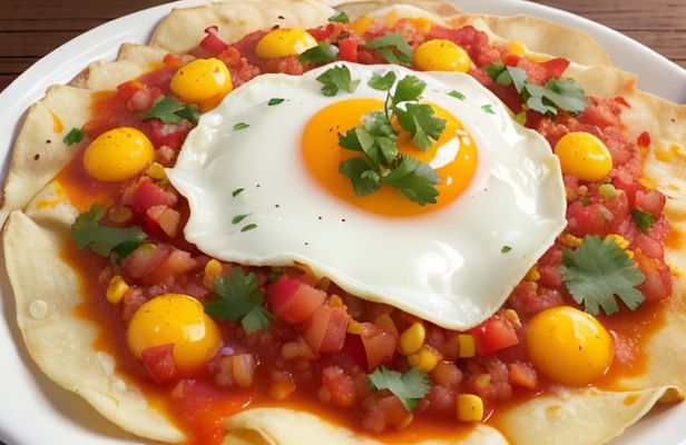 Huevos Rancheros Express con Salsa de Tomate y Queso Oaxaca