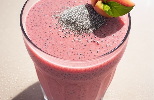 Licuado de Durazno Blanco, Naranja Sanguina y Semillas de Chía Refrescante