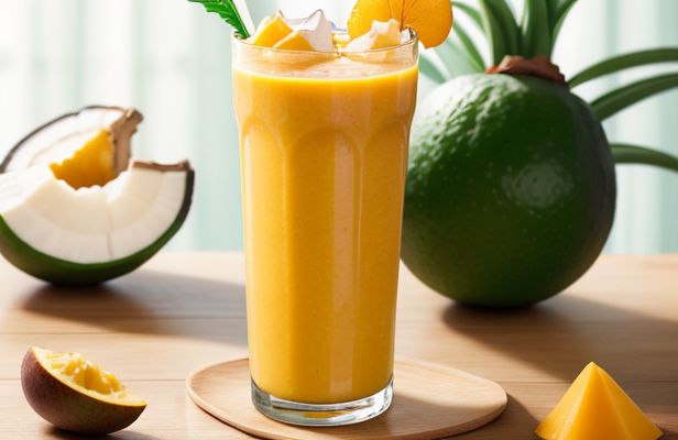 Licuado de Mango Alphonso, Jengibre y Leche de Coco Orgánica