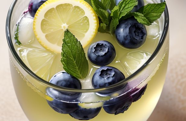 Limonada de Mora Azul con Hierbabuena Fresca y un Toque de Jengibre