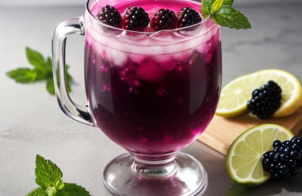 Limonada de Mora Silvestre con Hierbabuena y Agua Mineral Natural