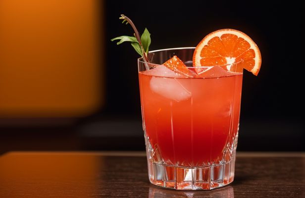 Negroni Siciliano con Bitter de Naranja y Rodaja de Pomelo