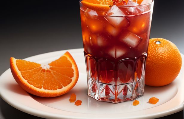 Negroni con Bitter Arancini y Rodaja de Naranja Deshidratada