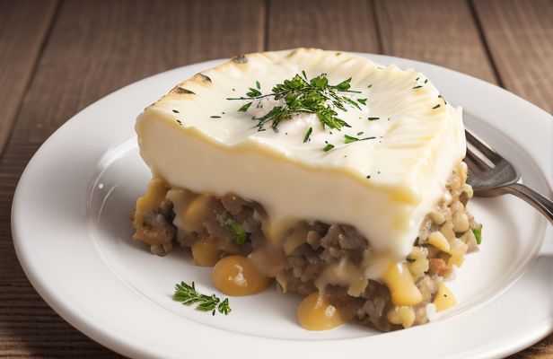 Pastel de Papa y Carne Picada al Horno con Salsa de Queso Blanco Cremosa