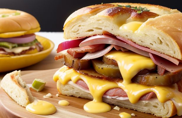 Sándwich Cubano Auténtico con Cerdo Asado, Pimientos y Mostaza