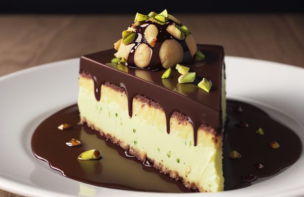 Semifreddo de Pistacho y Naranja con Salsa de Cacao Amargo y Avellanas Caramelizadas