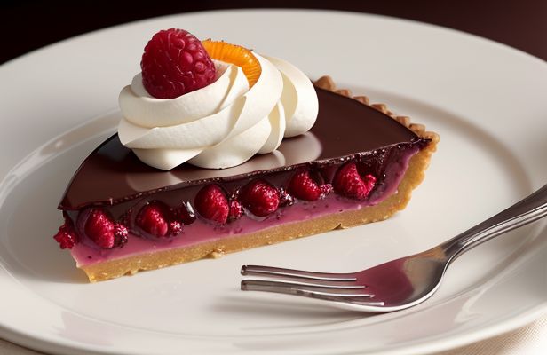 Tarta de Chocolate y Frambuesa con Crema de Vainilla y Naranja