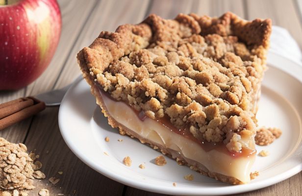 Tarta de Manzana y Avena con Canela, Endulzada con Eritritol