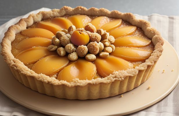 Tarta de Membrillo con Mazapán y Crujiente de Avellanas Tostadas